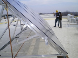 solcan™ Solar Thermal Panel Array, Domestic Hot Water Heating System, Go Transit - Streetsville Bus Garage, Mississauga, ON